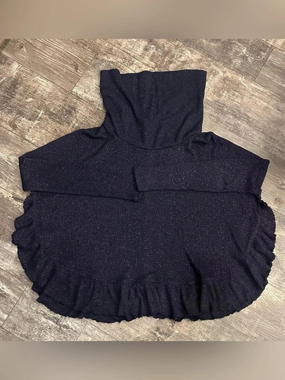 Anthropologie Postmark Orley Metallic Cowl Neck Sweater Size XS/S